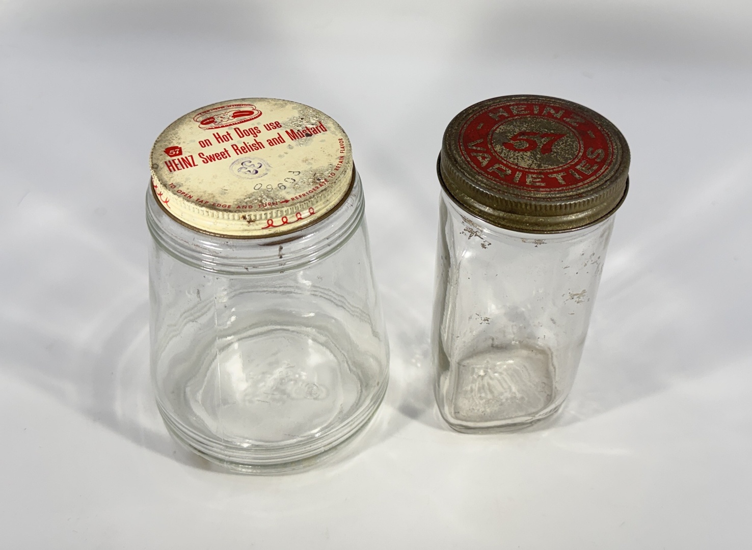 Vintage Heinz 57 2‑Jar Set – Hot Dog Relish, 1960's - Unique Shapes